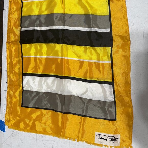 JAQUES PIAGET Accessories - VINTAGE MADE IN ITALY YELLOW JAQUES PIAGET SCARF 100% POLYESTER 50" X 17.5"